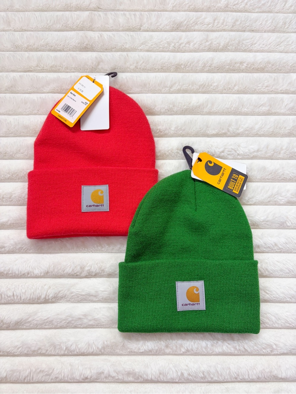 Carhartt Peach Coral + Green Beanie Bundle | NWT